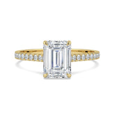 Hidden Halo Emerald-Cut Ring